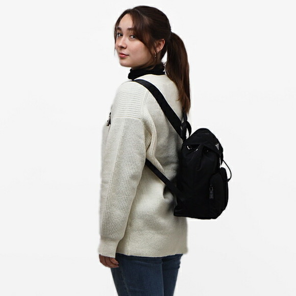 Prada Tessuto Nylon Leather Backpack Black - Picture 3 of 11